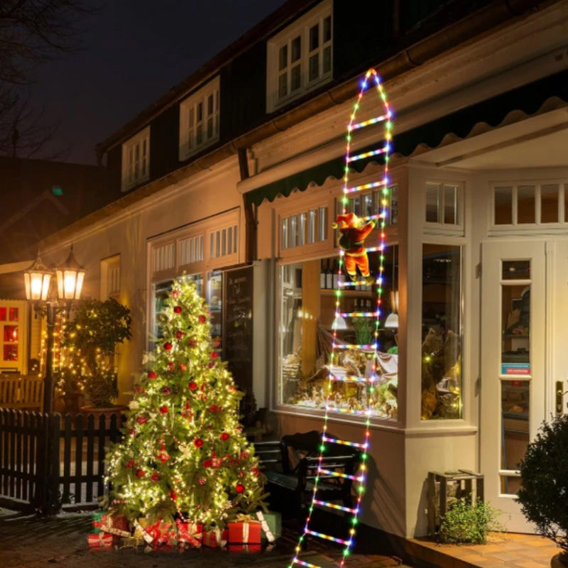 1.5/3M LED Christmas Decor: Climbing Santa, Plug/USB, 8 Flash Modes (for Home/Tree/Wall Window)